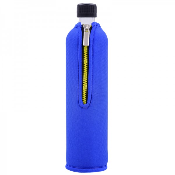 Sklenená fľaša 0,5 l v neopréne modrá, H1230-03