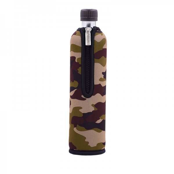 Sklenená fľaša 0,5 l v neopréne s motívom outdoor, H1230-06